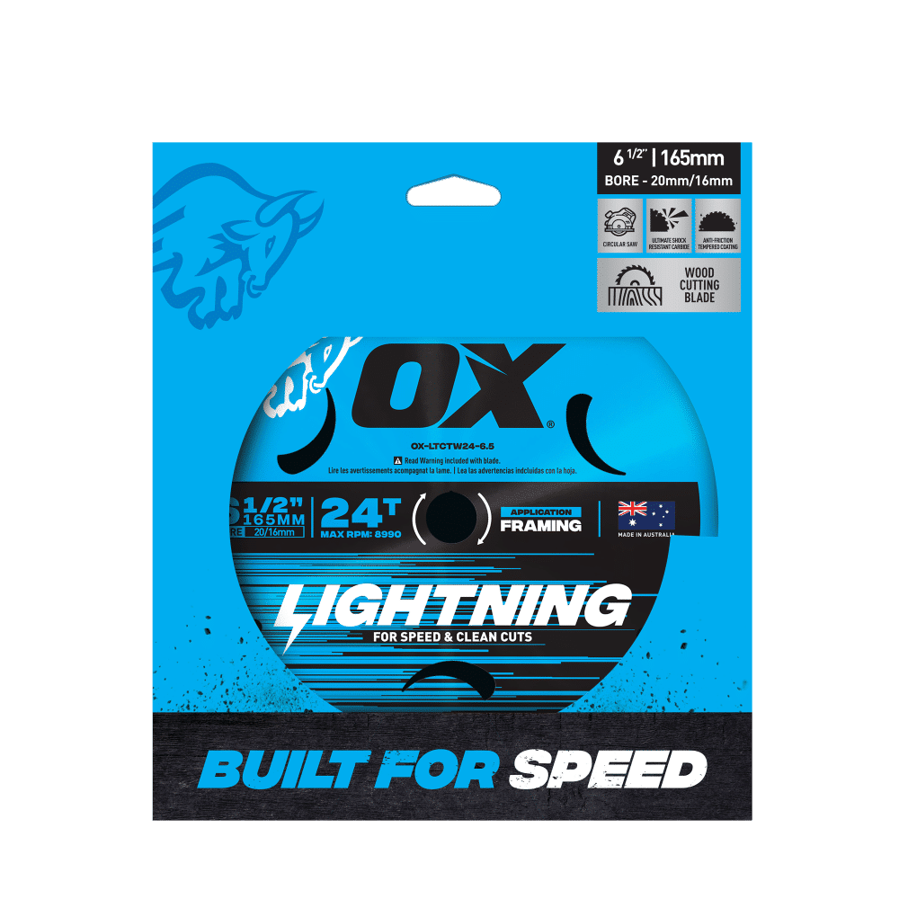 OX Pro Lightning 165mm (6-1/2-Inch) Circular Saw Blade | 24-Tooth - Image 3