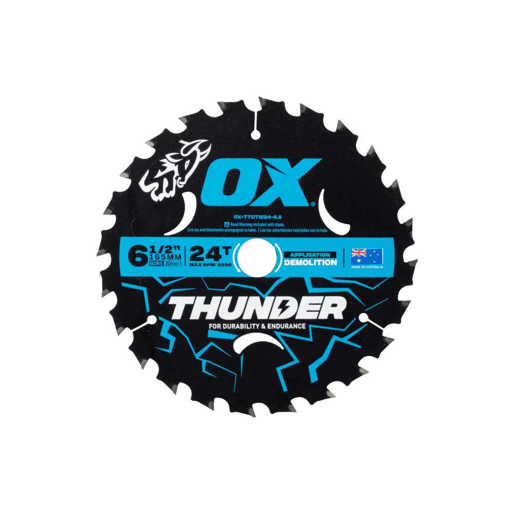 OX Pro Thunder 165mm Circular Saw Blade | 24T - Bulk - Image 3