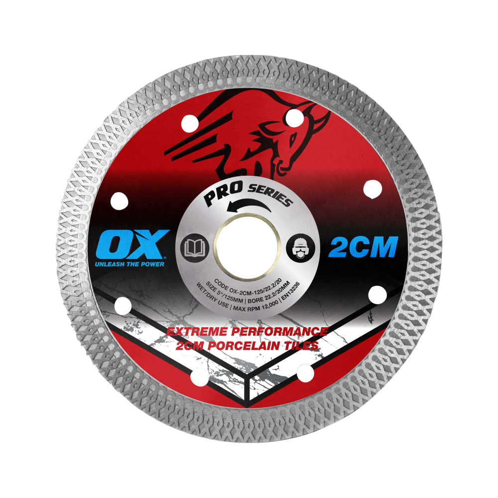 OX Pro 2CM Porcelain Cutting Blade - 125/22.2/20mm
