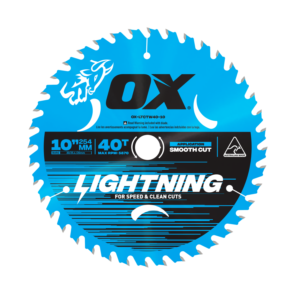 OX Pro Lightning 10-Inch Circular Saw Blade | 40-Tooth _x000D_