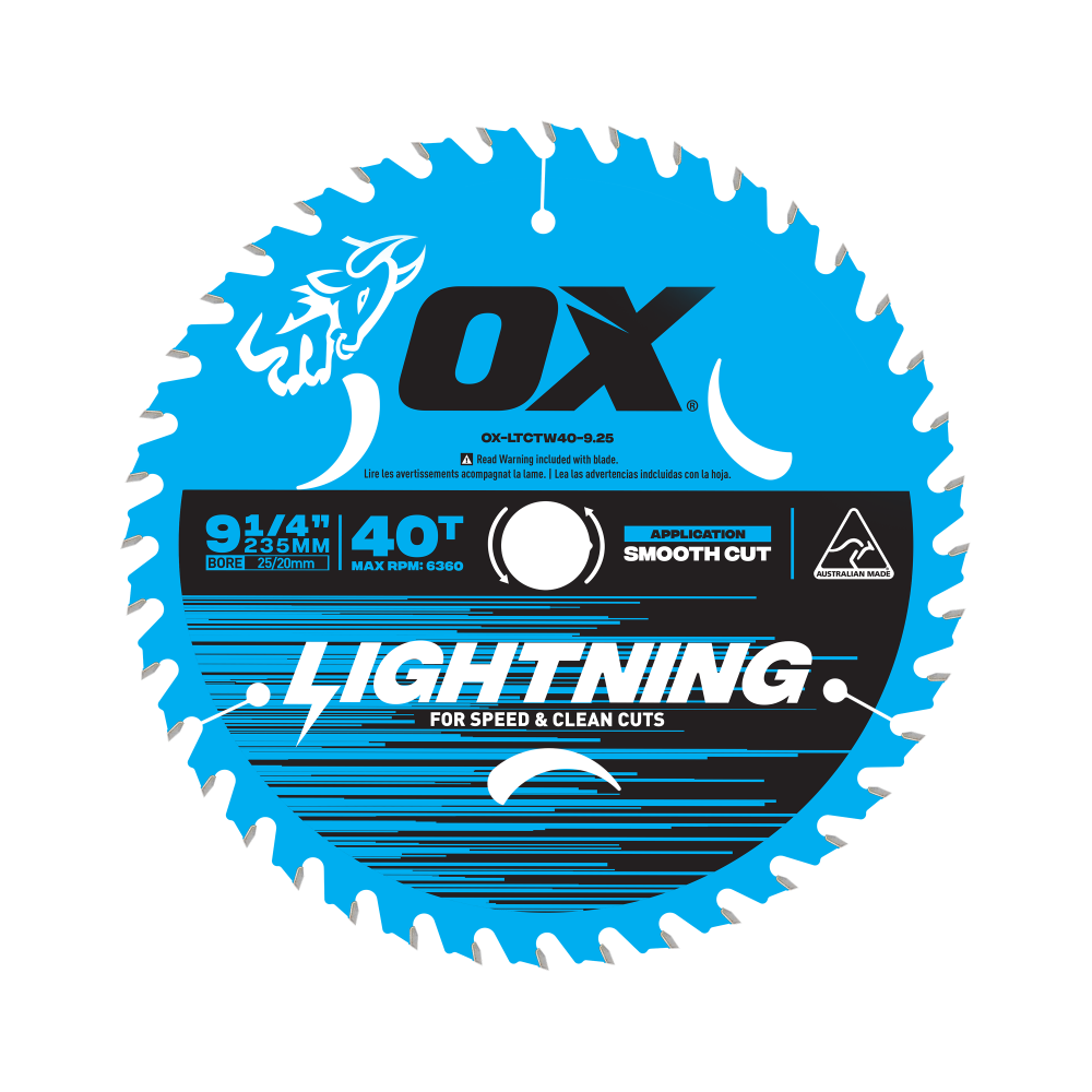 OX Pro Lightning 9-1/4-Inch Circular Saw Blade | 40-Tooth _x000D_