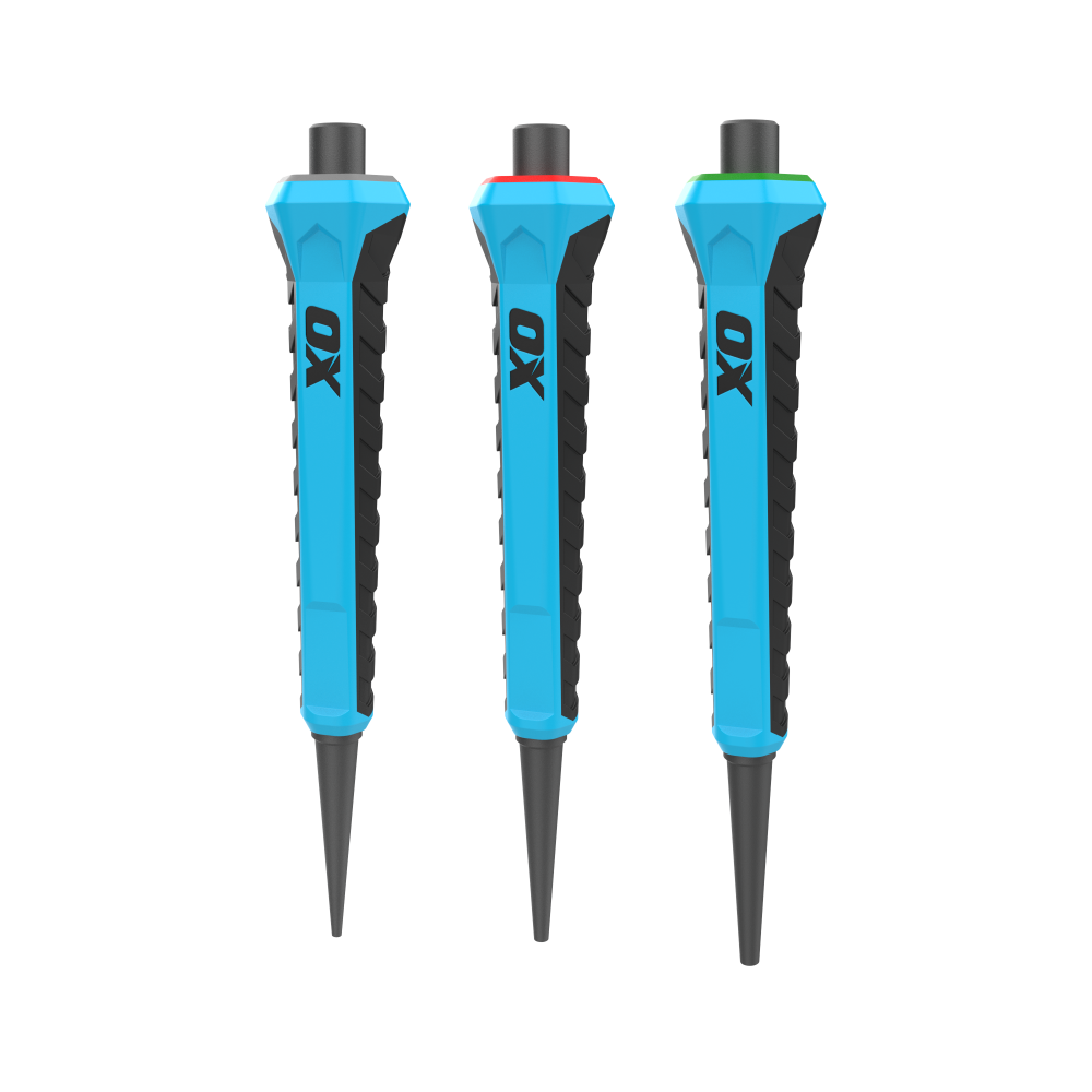 OX Pro Nail Punch w/ Grip 3-Pack - 1.6mm, 2.4mm, 3mm