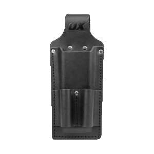 OX Trade Black Leather Dual Chisel & Nip Holder