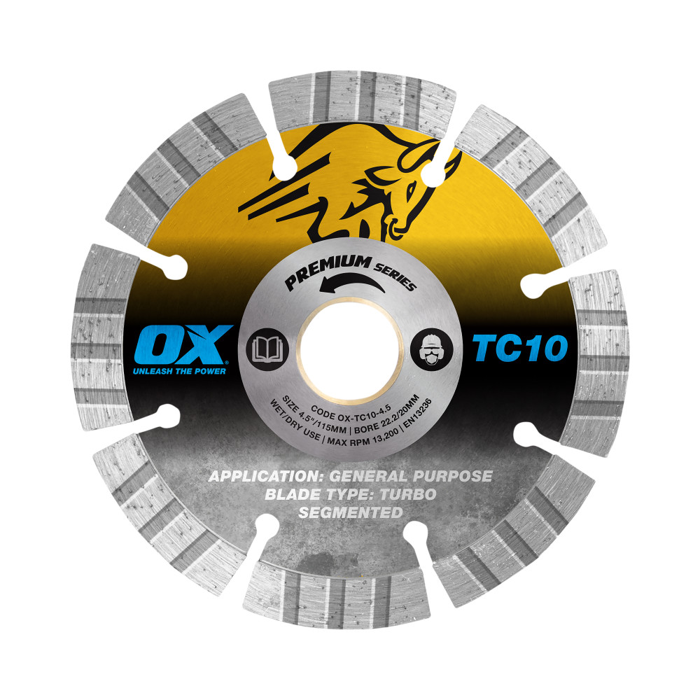 OX Premium Concrete and General Purpose Diamond Blade - 4.5-Inch