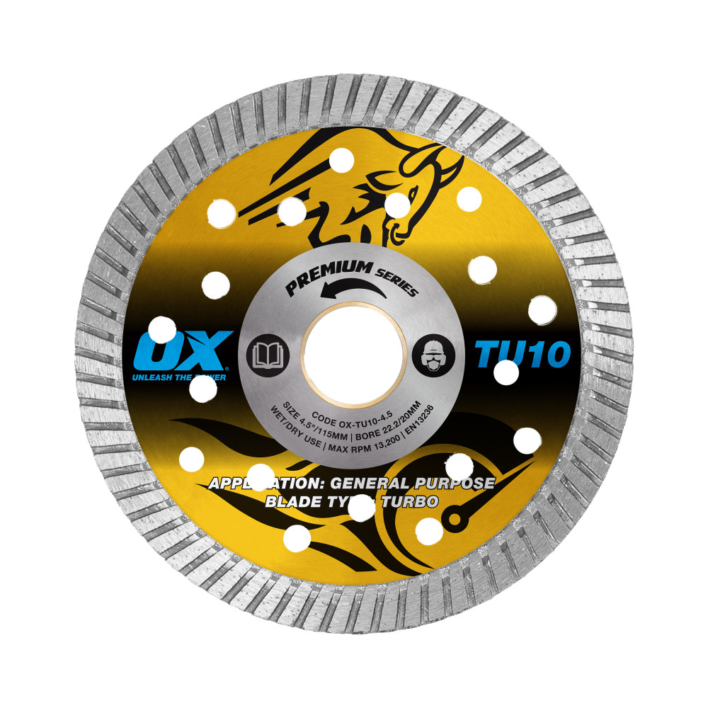 OX Premium Univeral/Hard Turbo Diamond Blade - 4.5-Inch