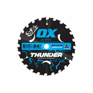 OX Pro Thunder 165mm (6-1/2-Inch) Circular Saw Blade 10-Pack | 24T - Bulk