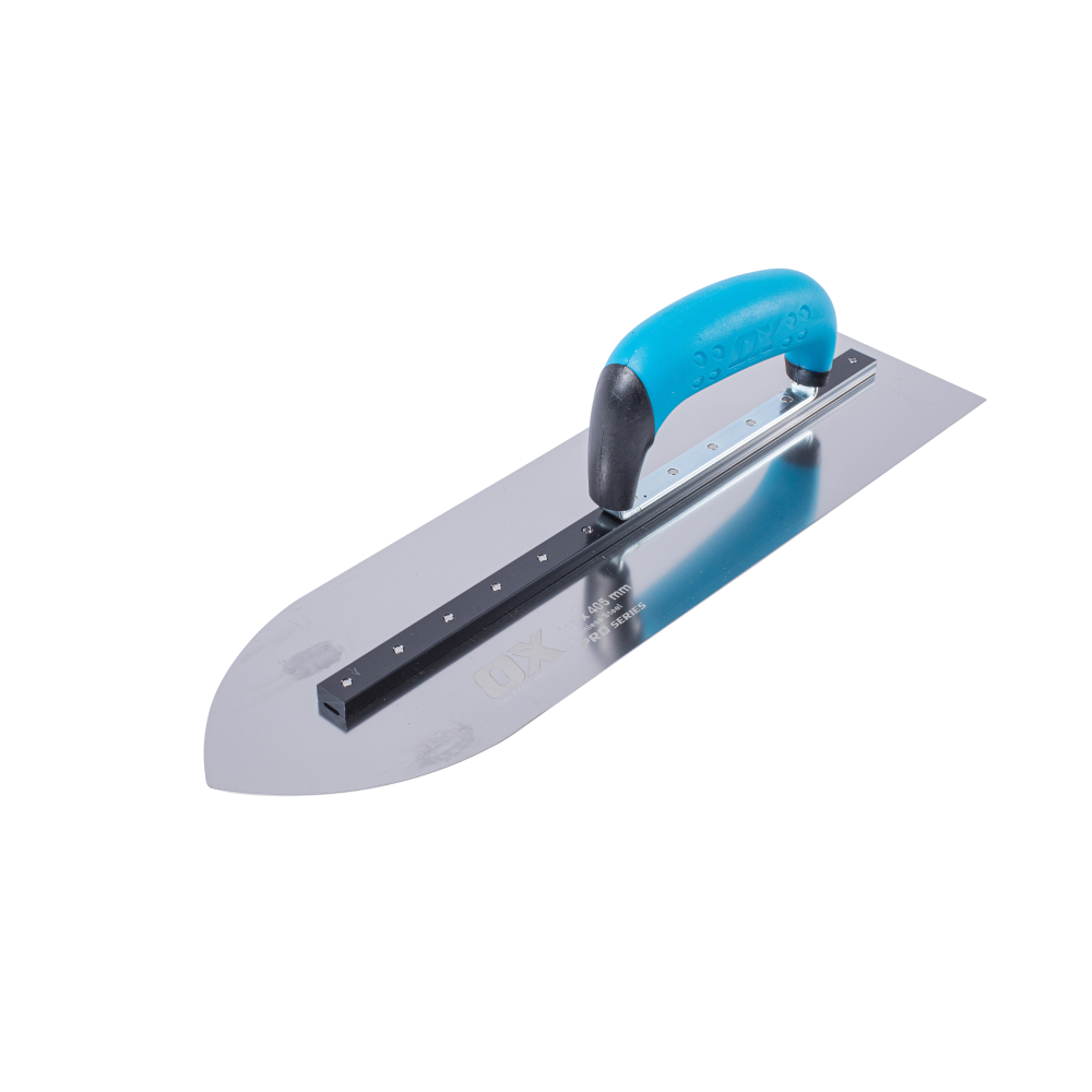 OX Pro Stainless Steel Pointed Finishing Trowel - 4.5-Inch/105mm x 405mm