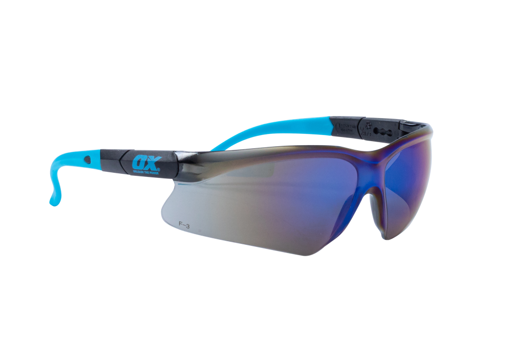 OX Safety Blue Mirrored Safety Specs